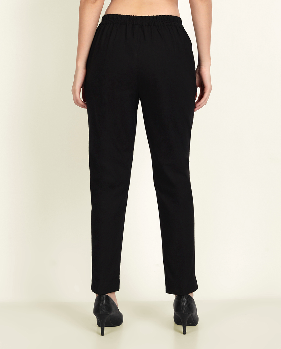 Black Cotton Women's Pant from Me & My