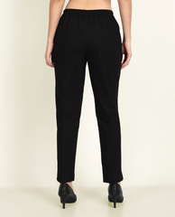 Black Cotton Women's Pant - Me&My