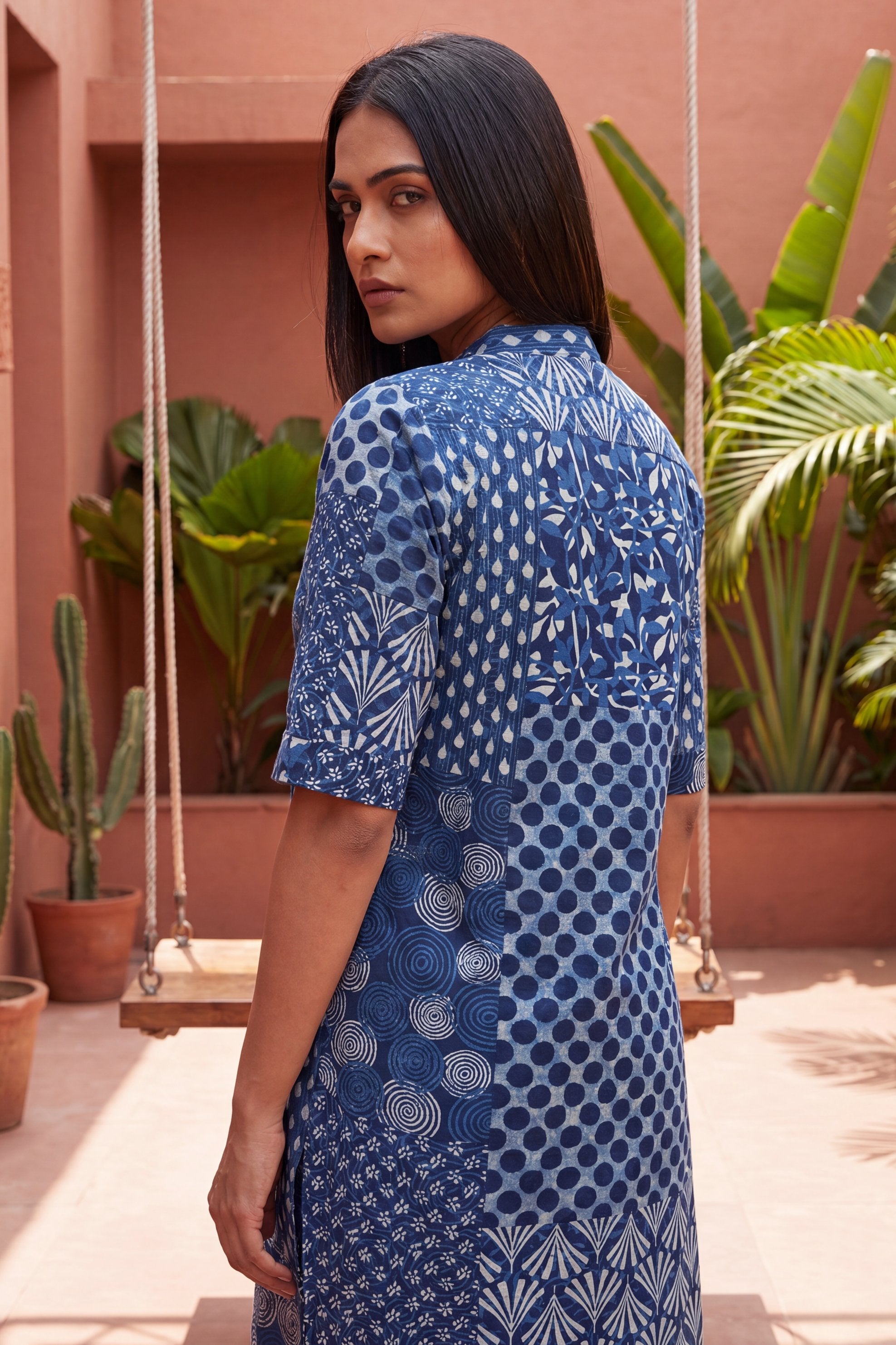 Boulevard Cobalt Mandarin Cotton Co-ord Set