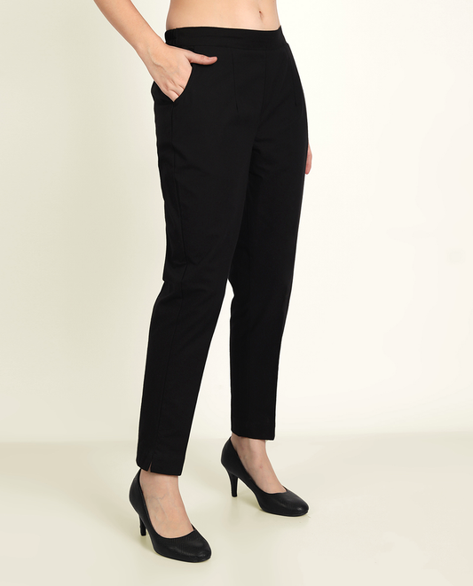 Black Cotton Women's Pant - Me&My