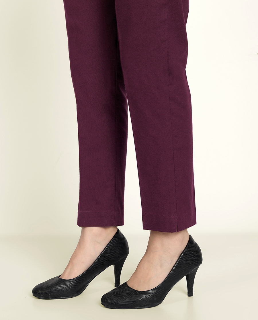 Wine Cotton Women's Pant from Me & My