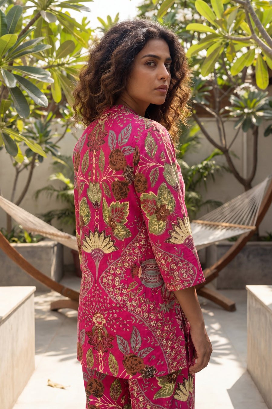 Tropical Bloom Magenta Cotton Co-ord Set — image 7