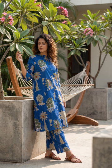 Forest Garden Navy Cotton Co-ord Set