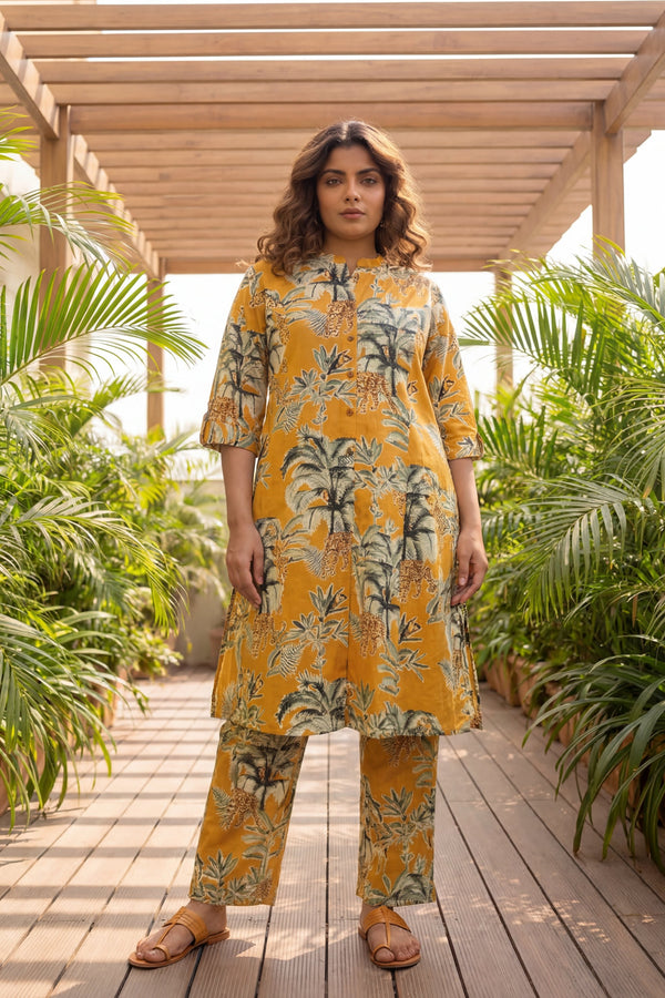 Dijon Tropics Palm Jungle Cotton Co-ord Set