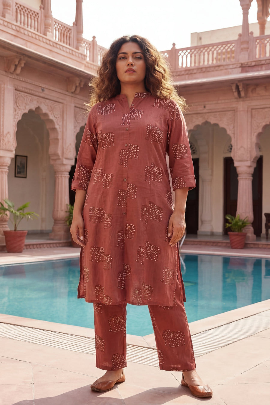Noble Elephant Maroon Cotton Co-ord Set — image 9