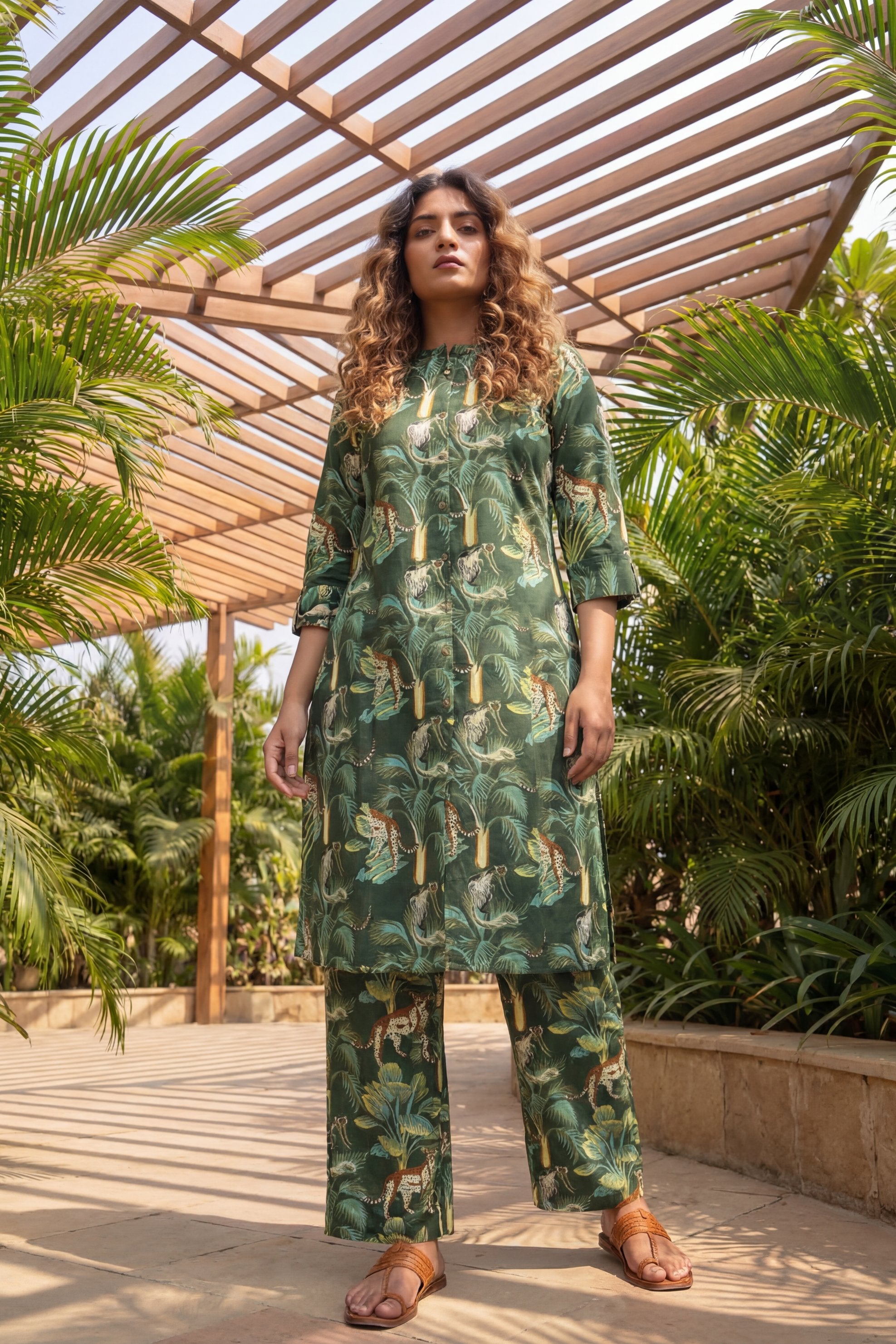 Wild Streak Forest Green Animal Cotton Co-ord Set | Me&My