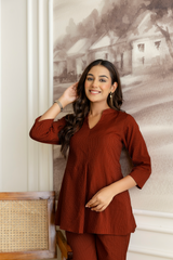 Terracrest Rust Cotton Co-ord Set