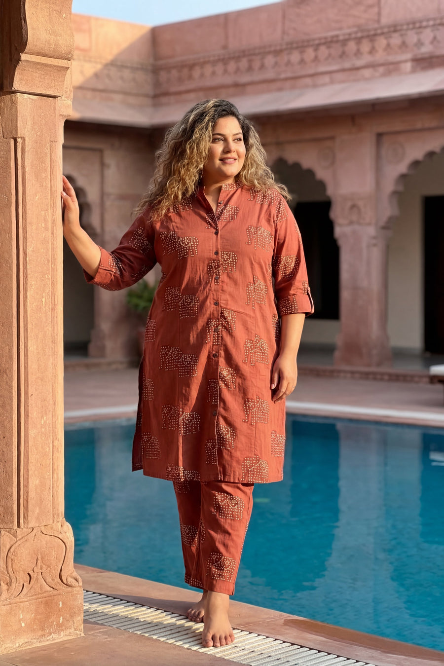 Noble Elephant Maroon Cotton Co-ord Set — image 10