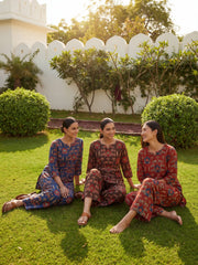 Pichwai Heritage Rust Cotton Co-ord Set