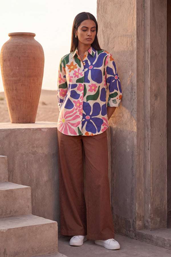 Sandstone Beige Cotton Shirt