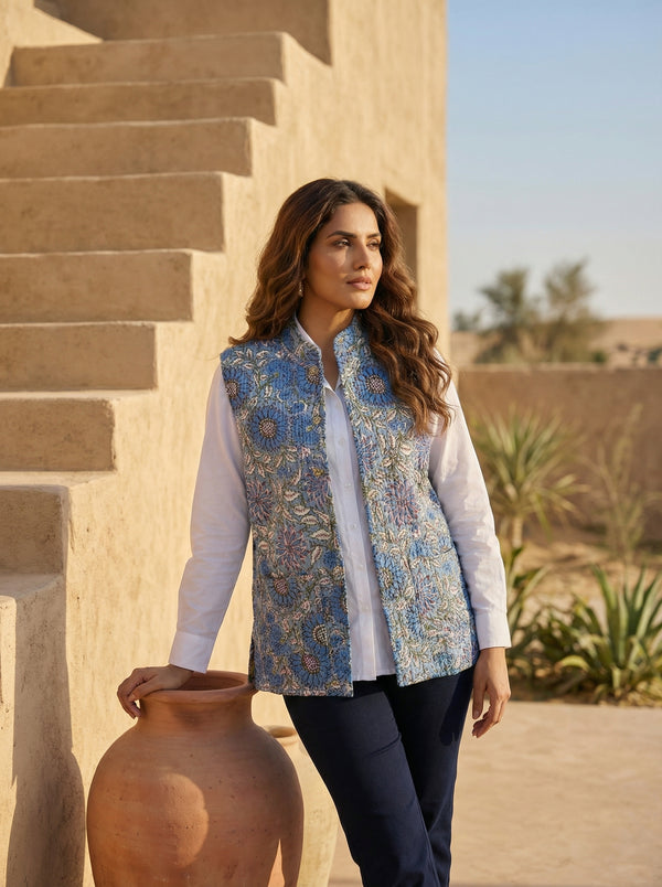 Bloomtide Cotton Reversible Quilted Jacket