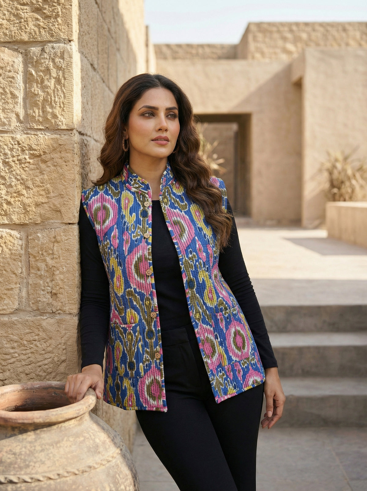 Cobalt Motion Cotton Reversible Quilted Jacket