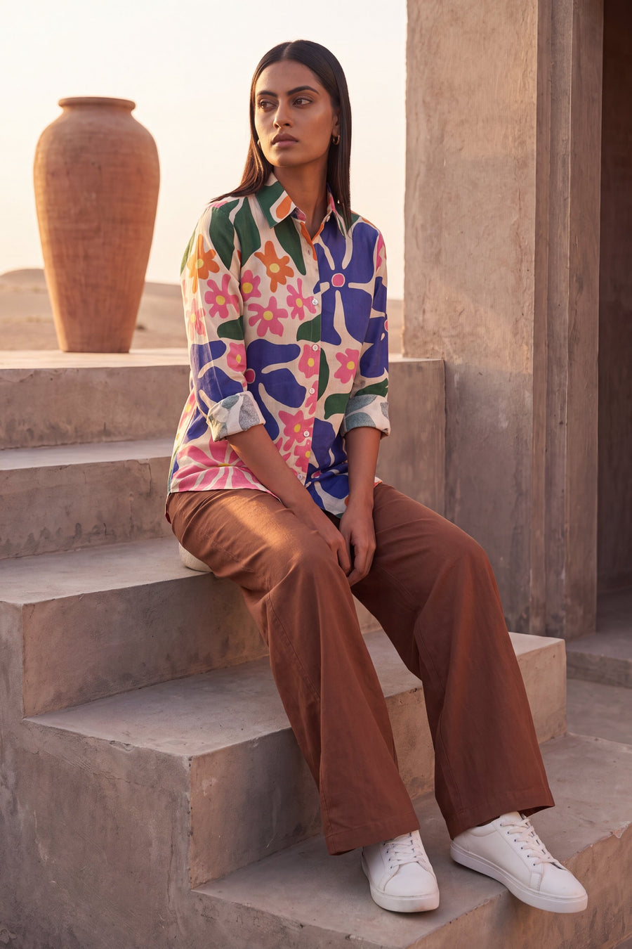 Sandstone Beige Cotton Shirt — image 3