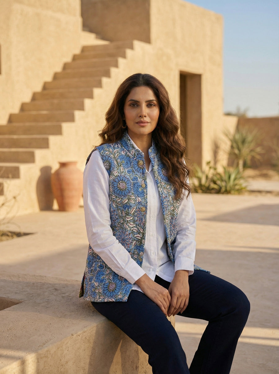 Bloomtide Cotton Reversible Quilted Jacket — image 2