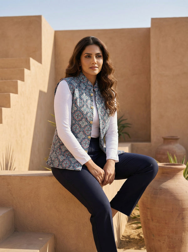 Bluecurrents Cotton Reversible Quilted Jacket