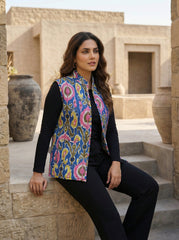 Cobalt Motion Cotton Reversible Quilted Jacket