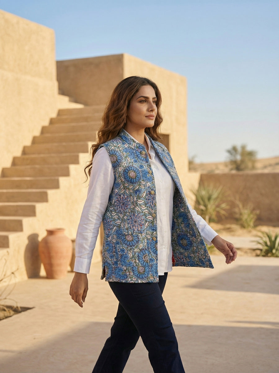 Bloomtide Cotton Reversible Quilted Jacket — image 5