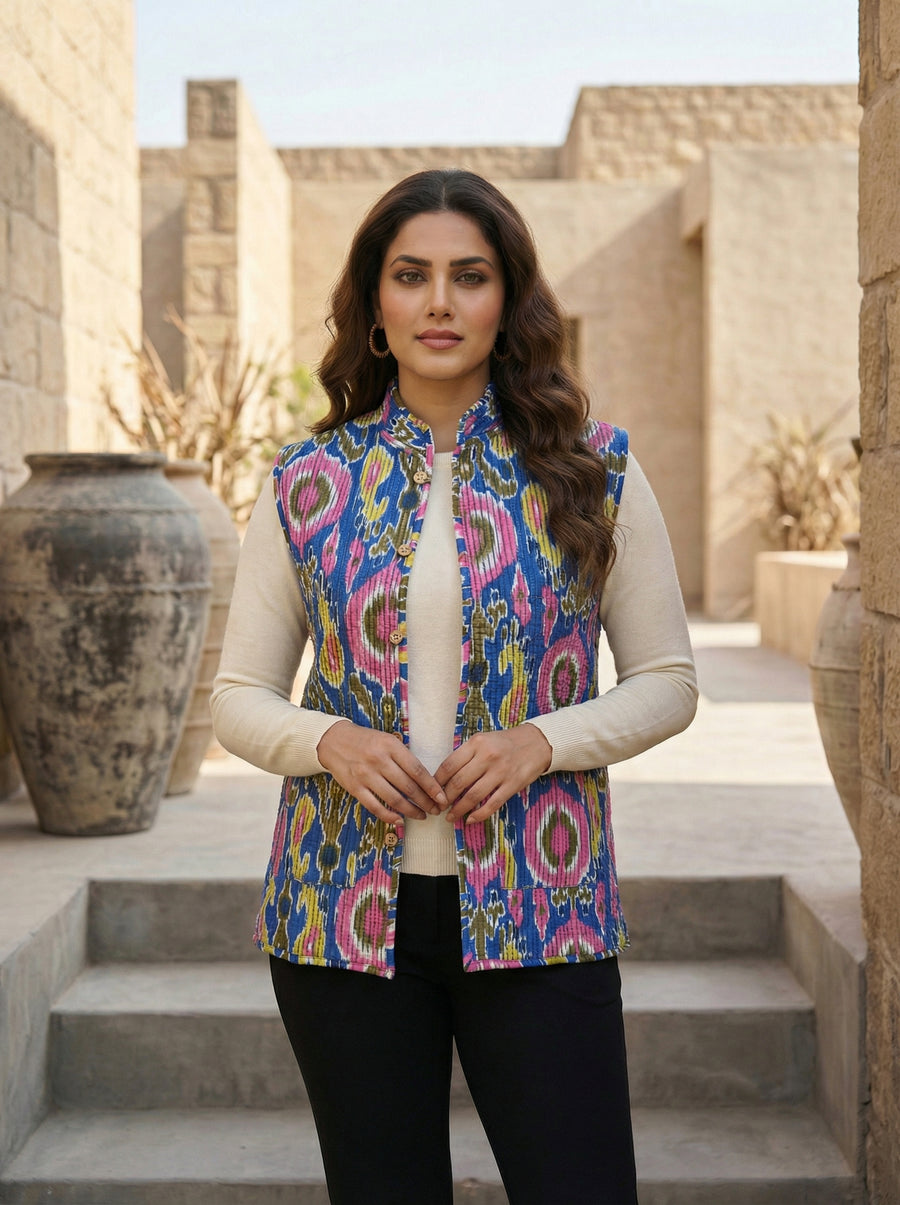 Cobalt Motion Cotton Reversible Quilted Jacket — image 9