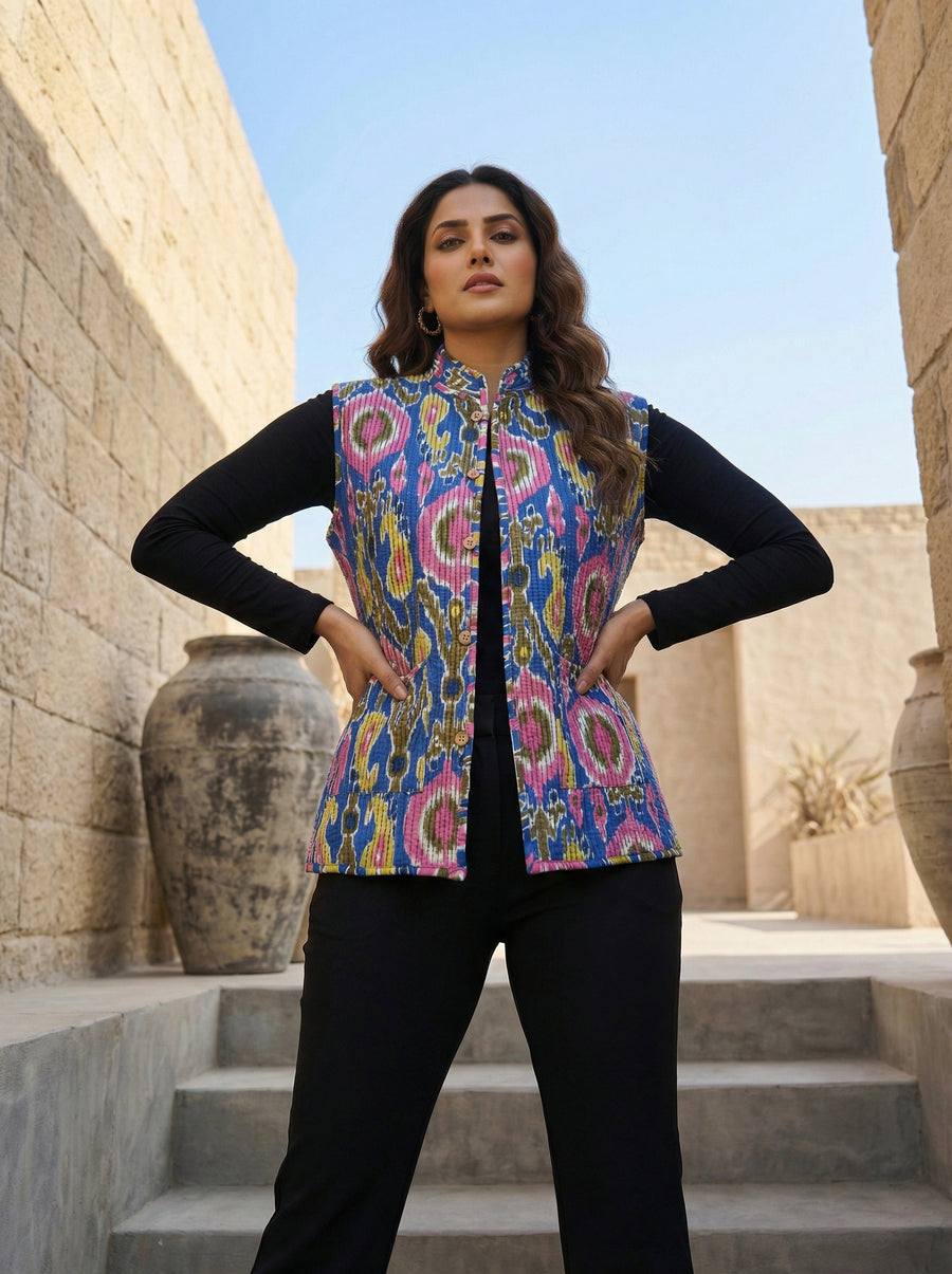 Cobalt Motion Cotton Reversible Quilted Jacket — image 5