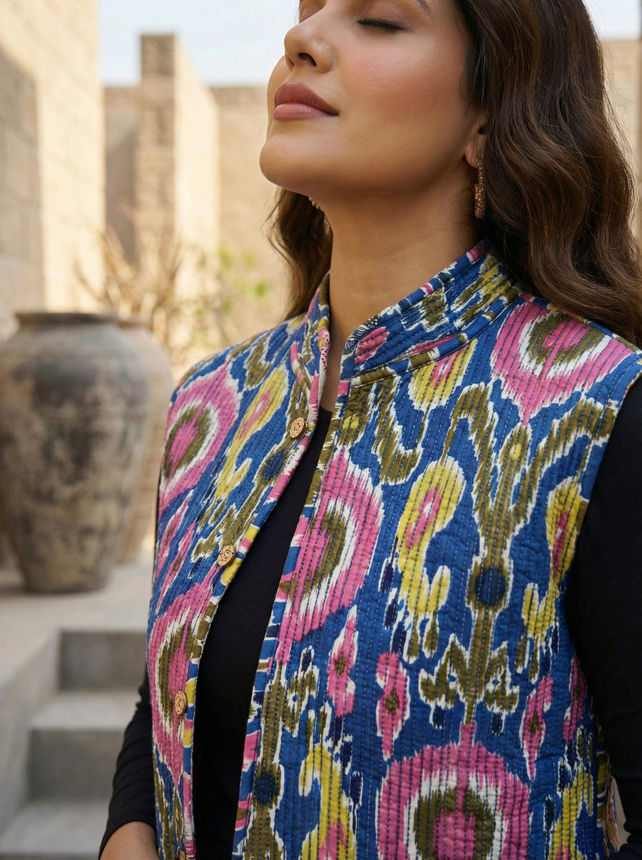 Cobalt Motion Cotton Reversible Quilted Jacket — image 6