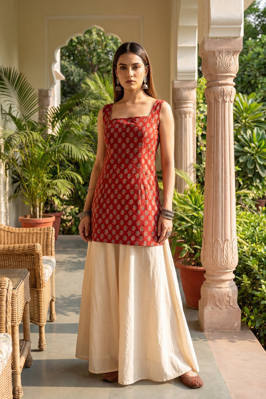 Hearthstone Red Square Neck Cotton Top — image 2