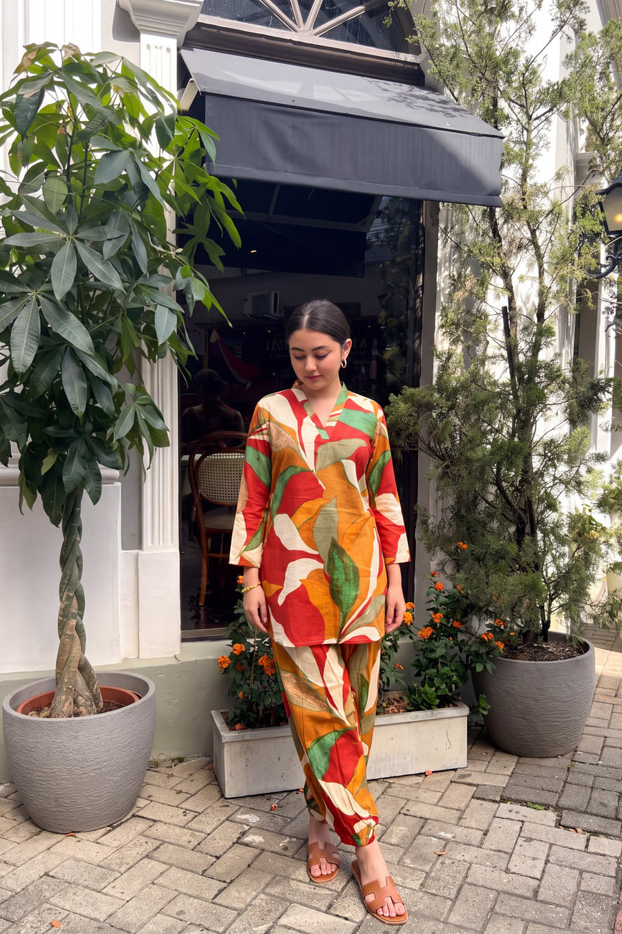 Ember Foliage Cotton Farshi Salwar Set — image 4