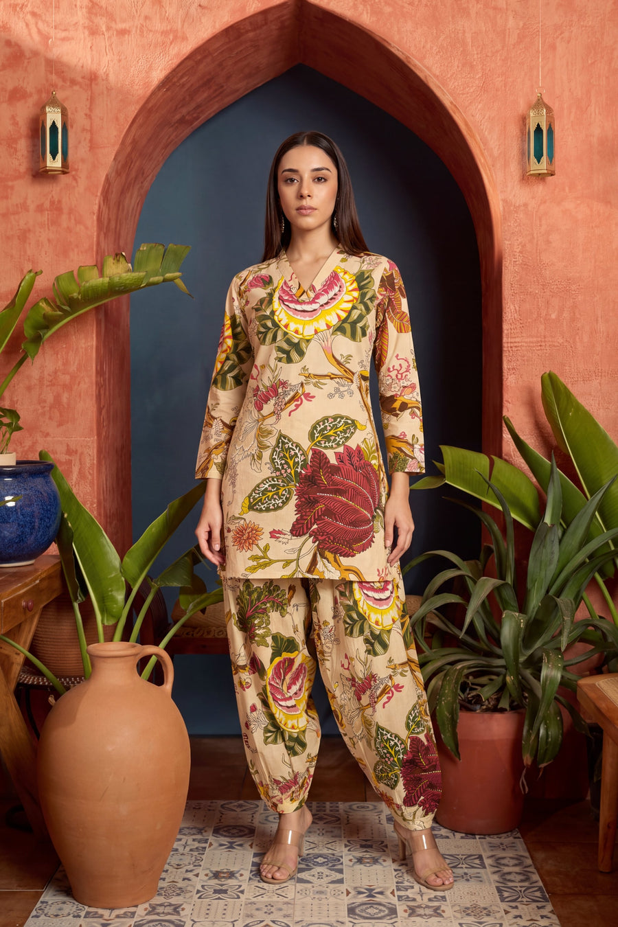 Ivory Bloom Cotton Farshi Salwar Set — image 5