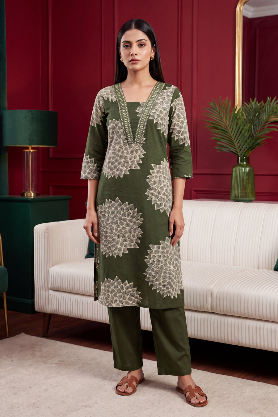 Basil Whisper Cotton Dupatta Set — image 9