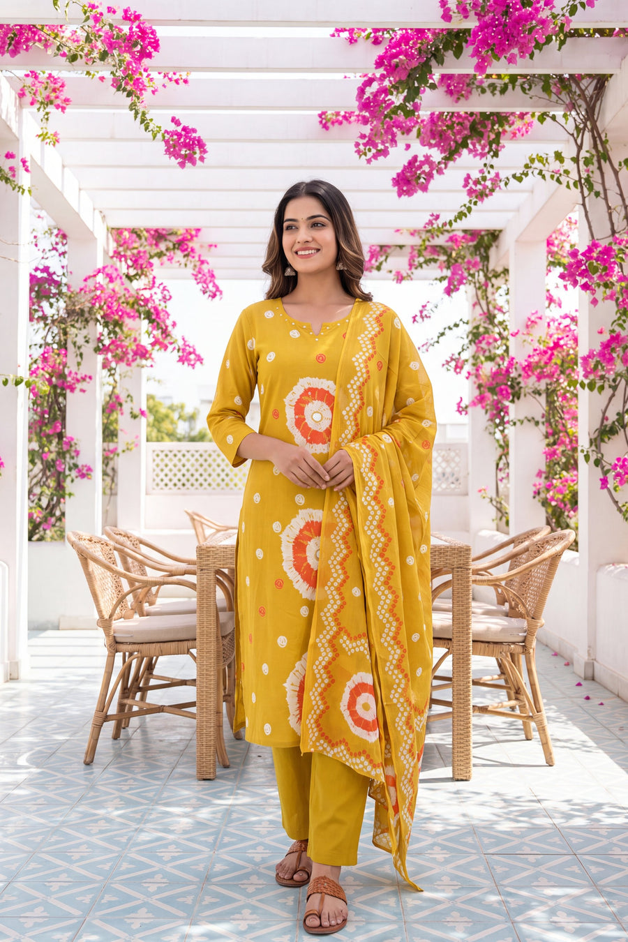 Honey Meadow Cotton Dupatta Set — image 8