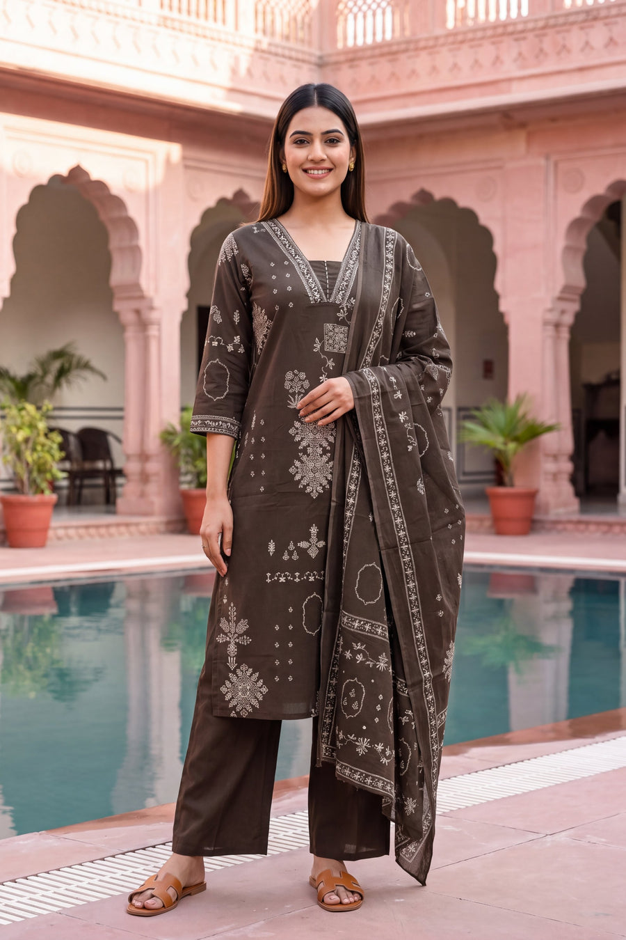 Slate Cove Cotton Dupatta Set — image 10