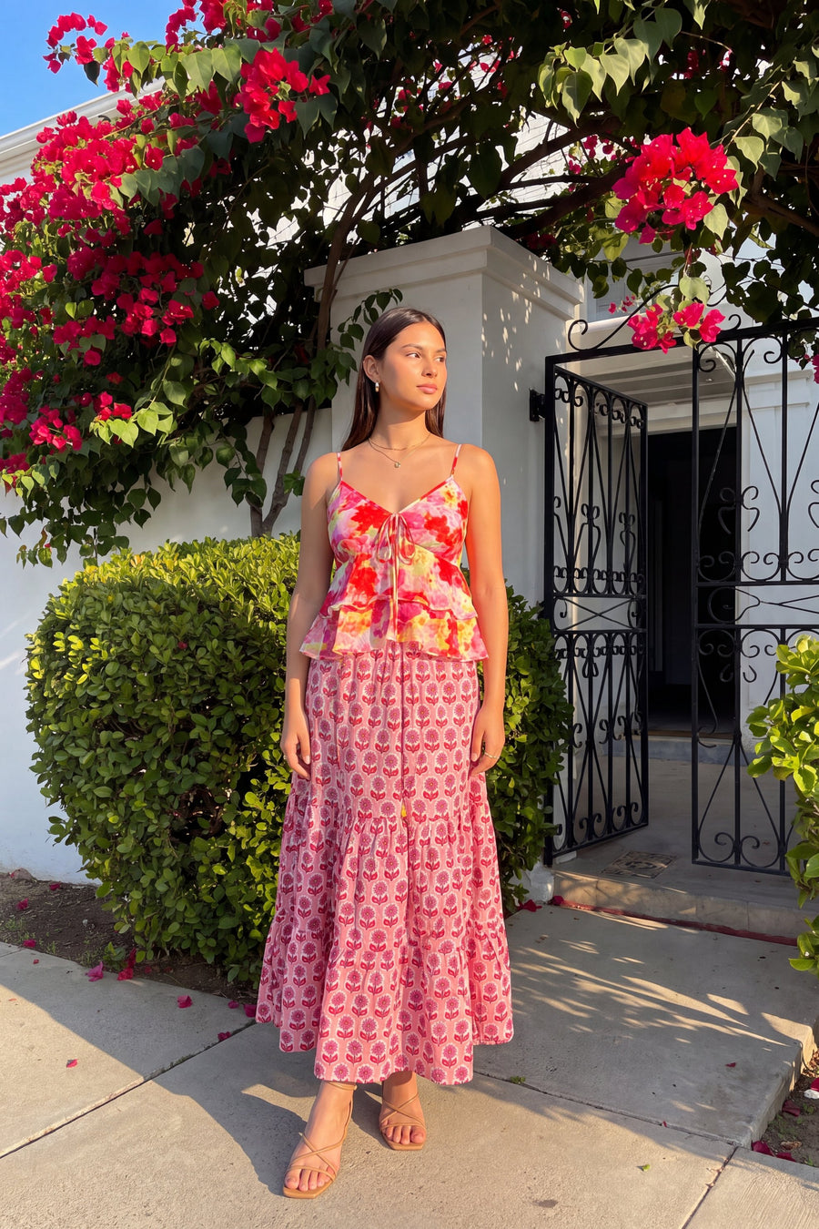 Blush Tiered Cotton Skirt Set — image 5