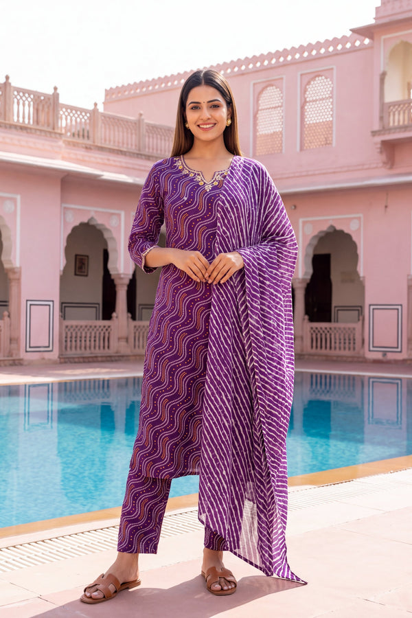 Orchid Lantern Cotton Dupatta Set