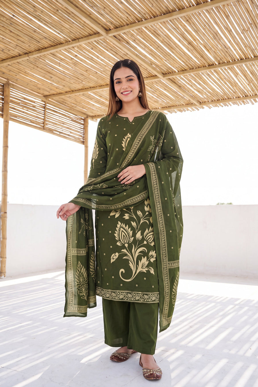 Sage Orchard Cotton Dupatta Set — image 8