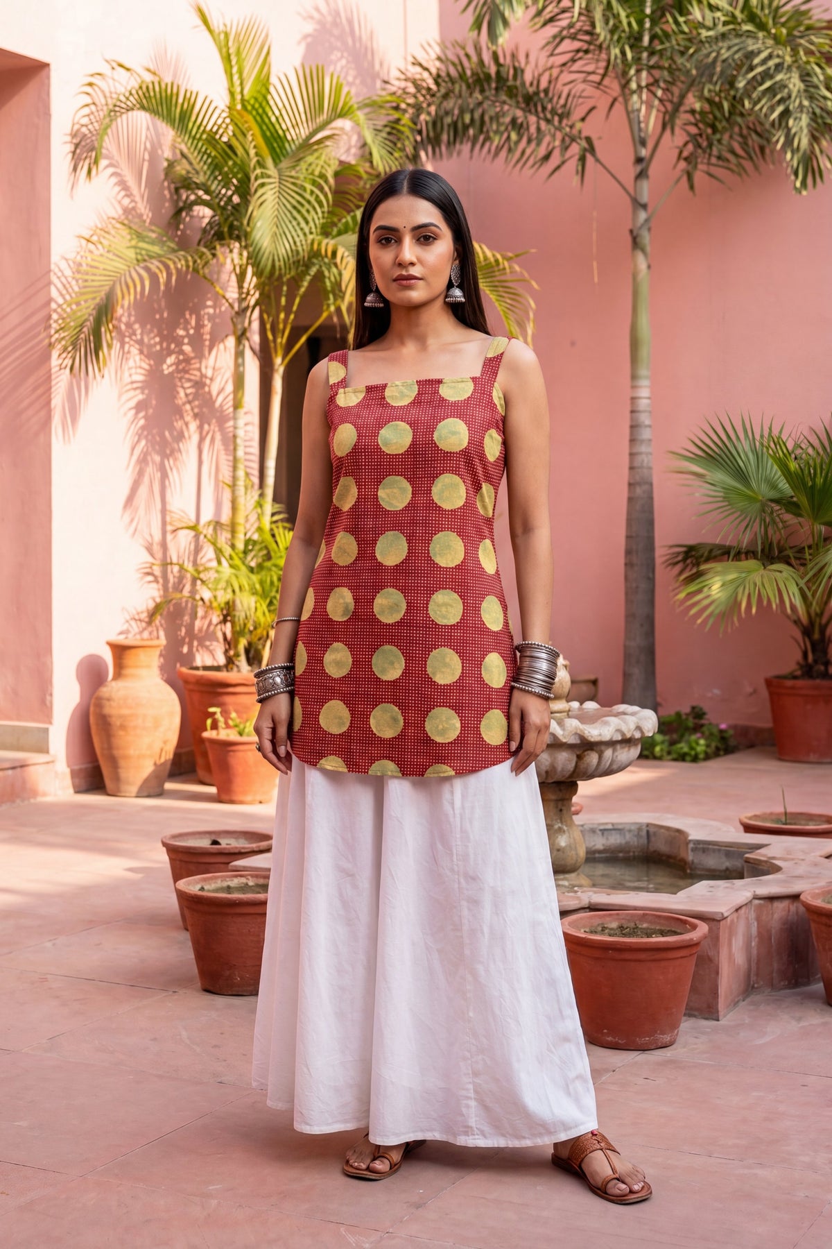 Plum Mist Square Neck Cotton Top