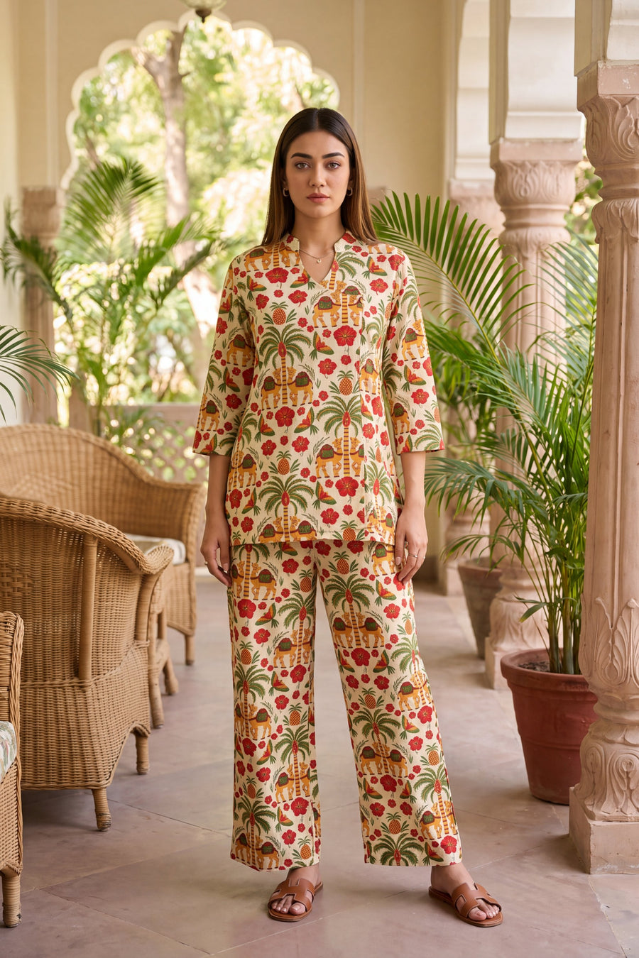 Orchard Bloom Angrakha Cotton Co-ord Set — image 5