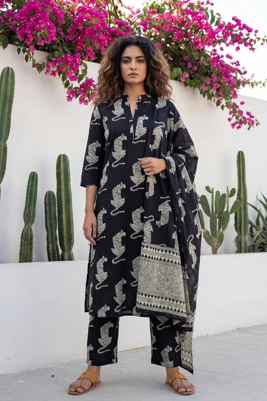 Phantom Wild Crest Tiger Cotton Dupatta Set — image 6