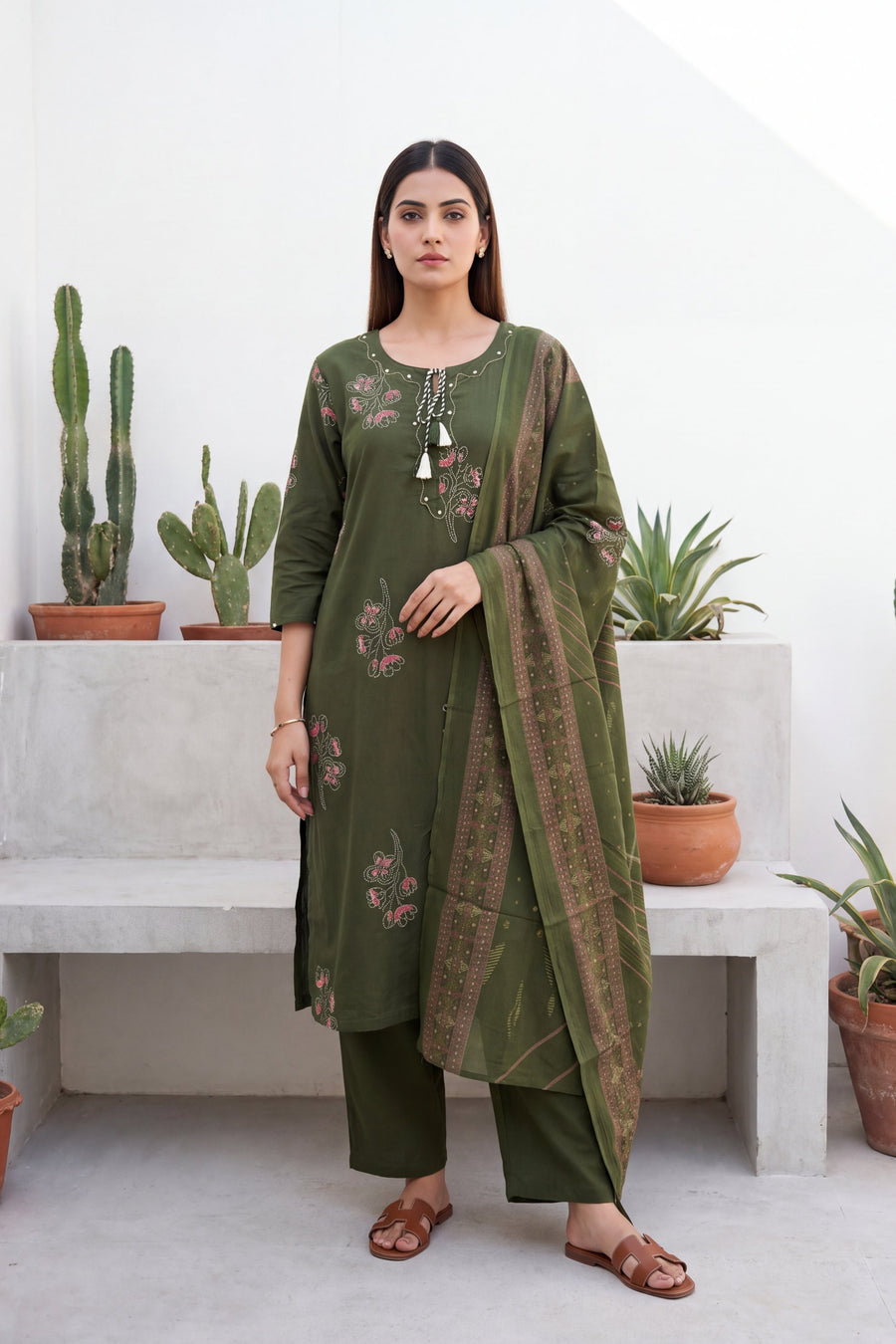 Pine Glade Cotton Dupatta Set — image 8