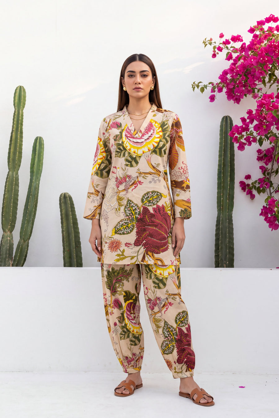 Ivory Bloom Cotton Farshi Salwar Set — image 7