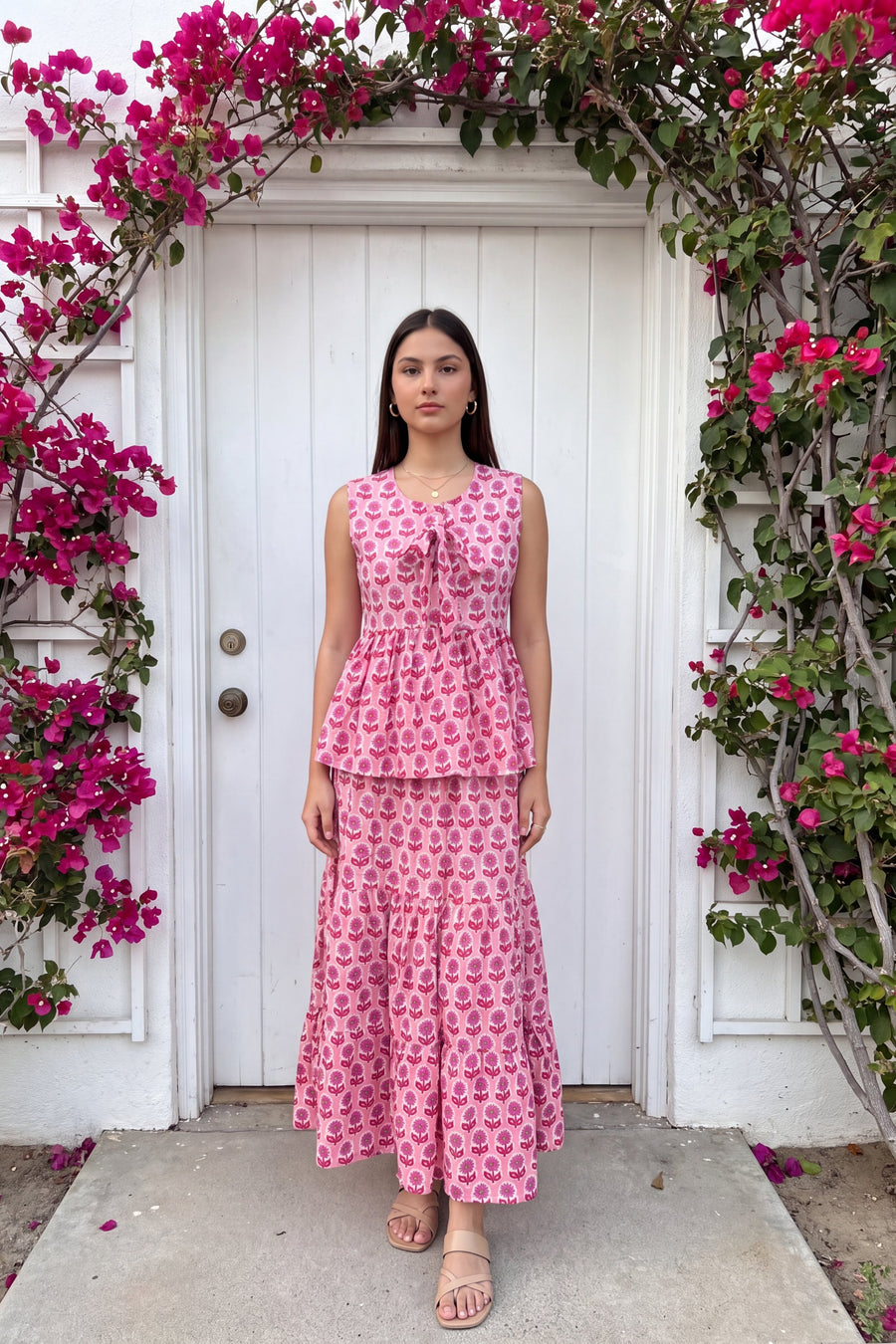 Blush Tiered Cotton Skirt Set — image 13