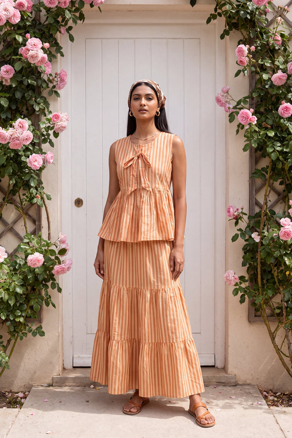 Vanilla Bloom Cotton Skirt Set