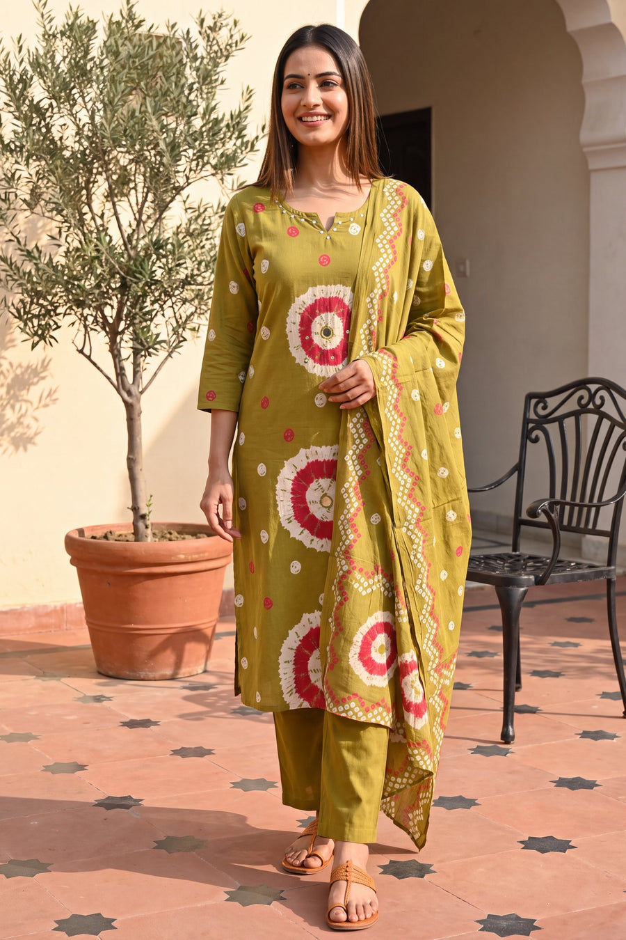 Jade Meadow Cotton Dupatta Set — image 11