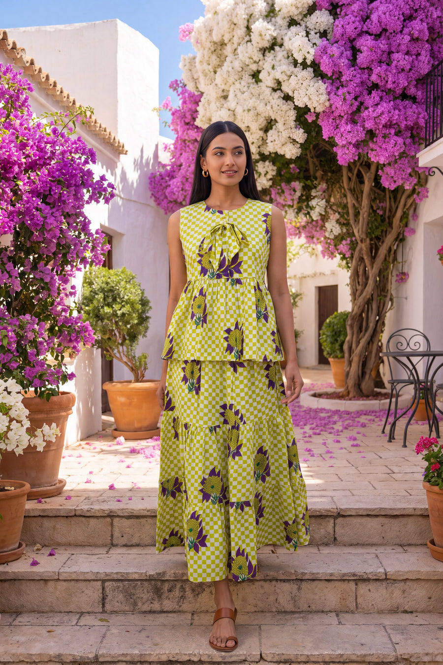 Olive Tiered Cotton Skirt Set — image 13