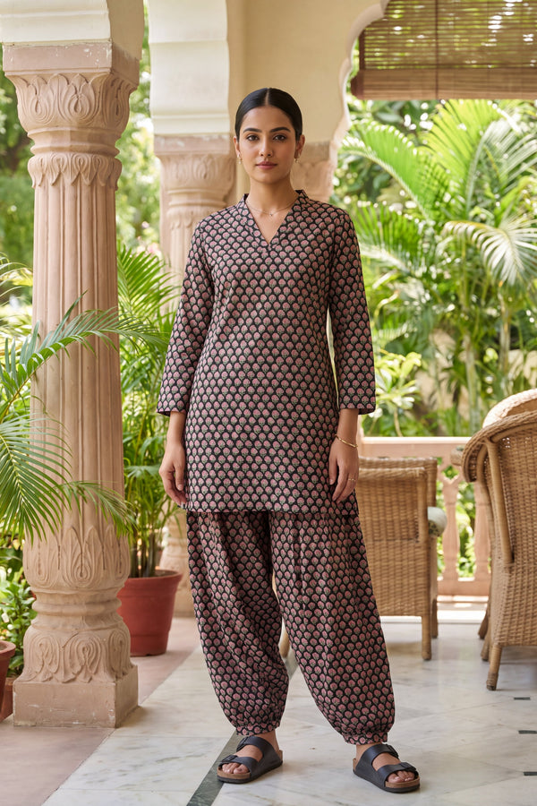 Onyx Ripple Cotton Farshi Salwar Set