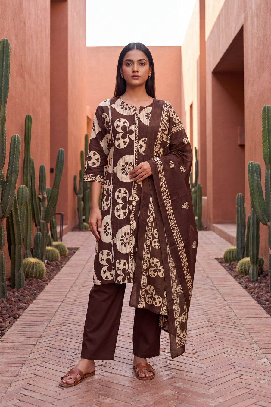 Cocoa Dune Cotton Dupatta Set — image 9