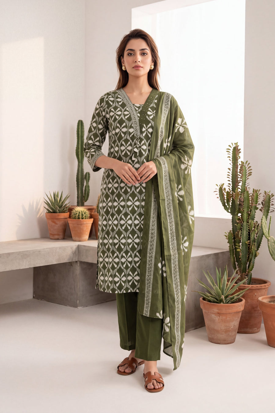 Clover Dell Cotton Dupatta Set — image 9