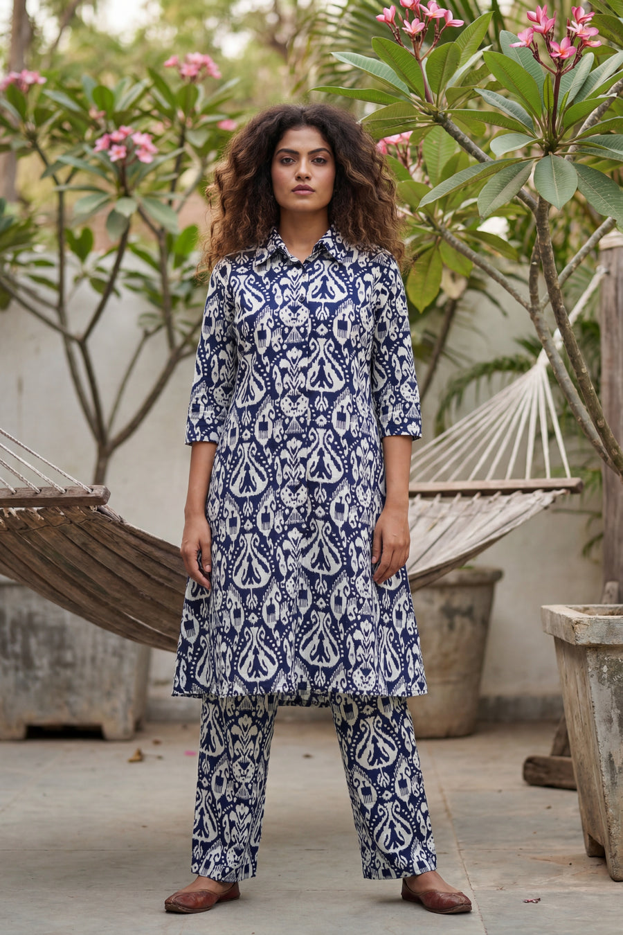 Indigo Damask Navy Cotton Co-ord Set — image 10
