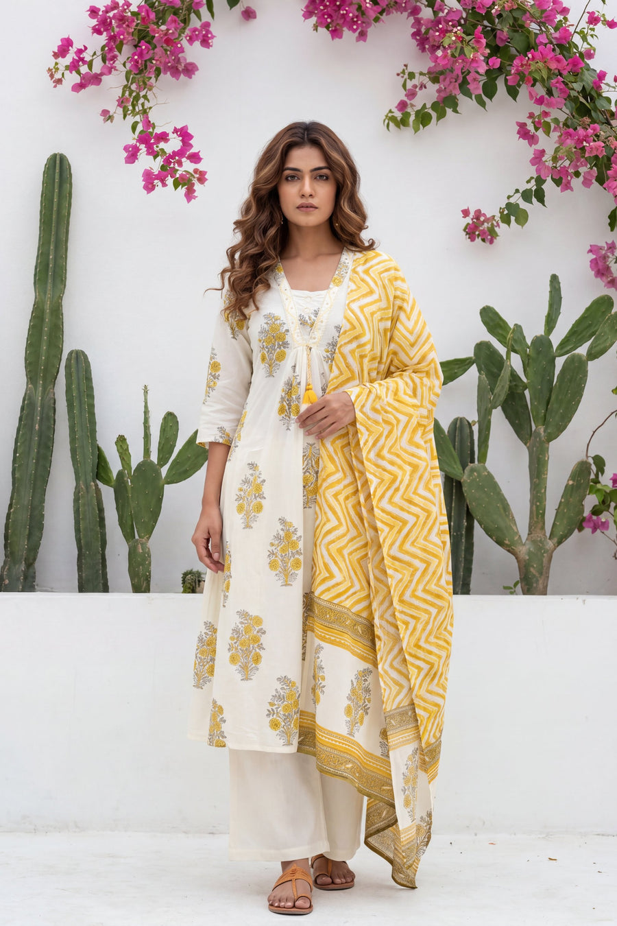 Raag Ivory Scattered Buti Cotton Suit Set — image 9
