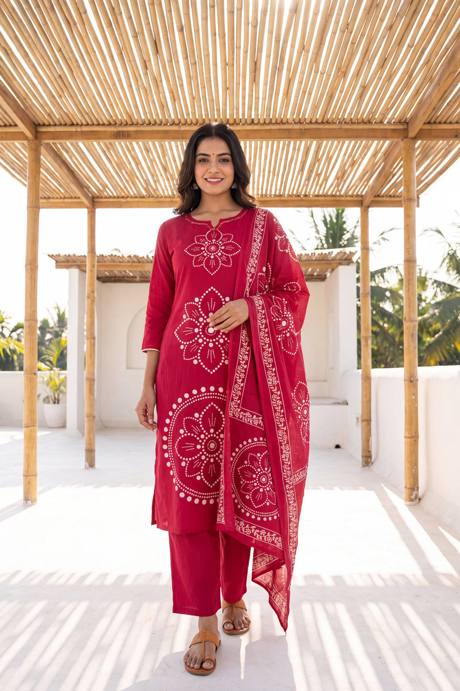 Blush Garden Cotton Dupatta Set — image 11