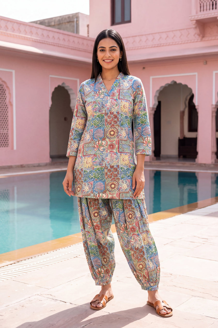 Carnival Bloom Cotton Farshi Salwar Set — image 10