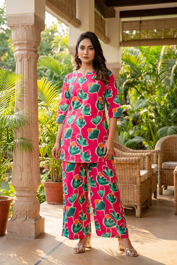 Rosy Garden Botanical Cotton Co-ord Set